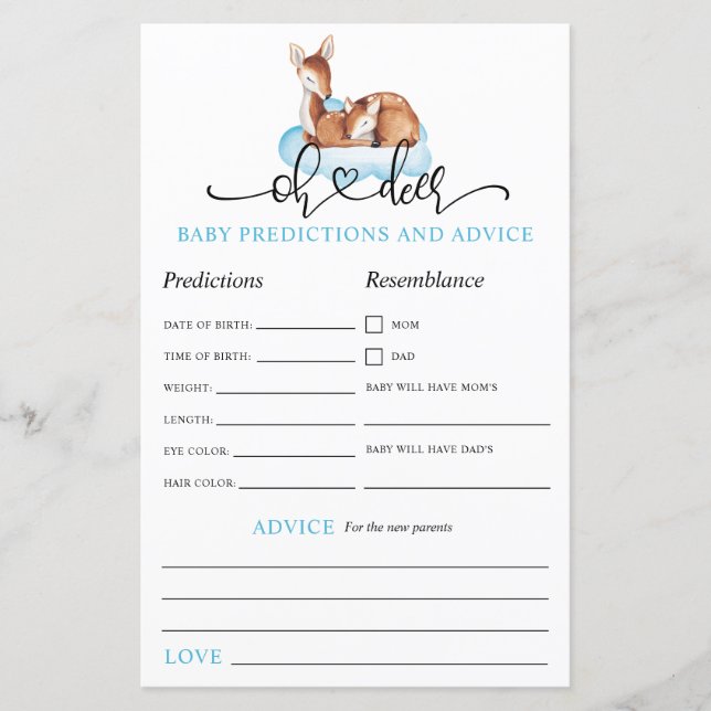 Åh Älg Blå Moln Råd Förutsägelse Spel (Framsida)