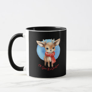 Åh Älg Det Är Jul Retro Klassisk Design Mugg