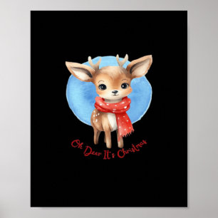 Åh Älg Det Är Jul Retro Klassisk Design Poster