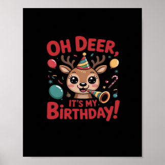 Åh Älg Det Är Min Födelsedag Söt Ren Festlig Stil Poster