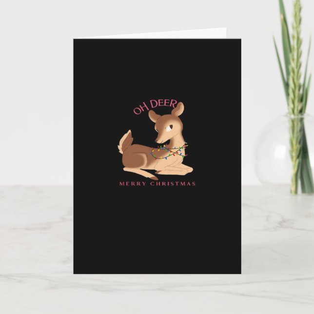 Åh Älg Jul Modern Design Kort (Framsida)