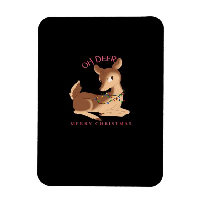 Åh Älg Jul Modern Design  Magnet (Vertikal)