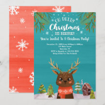 Åh Älg Julen Är Här Blå Röd