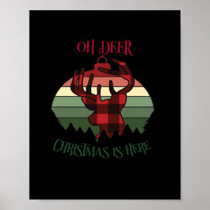 Åh Älg Julen Är Här Glädjefull Estetik Poster