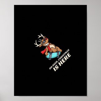 Åh Älg Julen Är Här Skateboard Älg Grafisk Poster