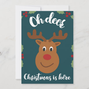 Åh Älg Julkort, Rolig Söt Puns Adorable Julkort