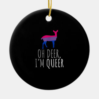 Åh Älg Queer Bisexuell Pride Gay Lesbisk Prydnad Julgransprydnad Keramik