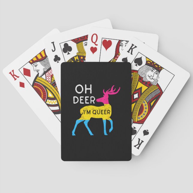 Åh Älg Queer Färgglad Pride Flagga Firande  Casinokort (Baksidan)
