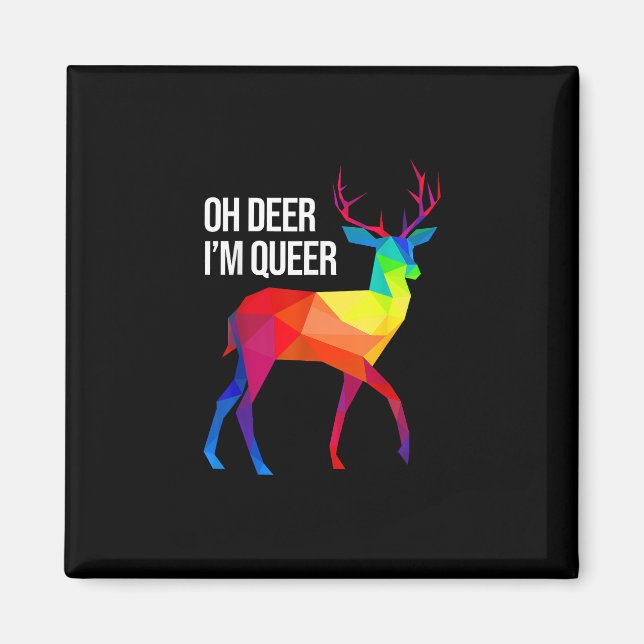 Åh Älg Queer HBTQ Stolthetsfirande Design  Magnet (Framsidan)