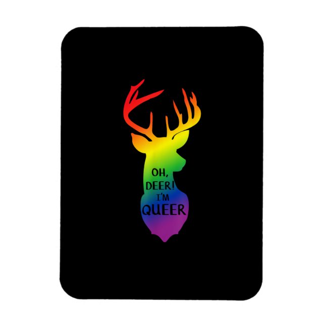 Åh Älg Queer Pride Firande Roligt LGBT Present  Magnet (Vertikal)