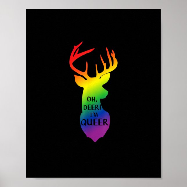 Åh Älg Queer Pride Firande Roligt LGBT Present  Poster (Framsidan)