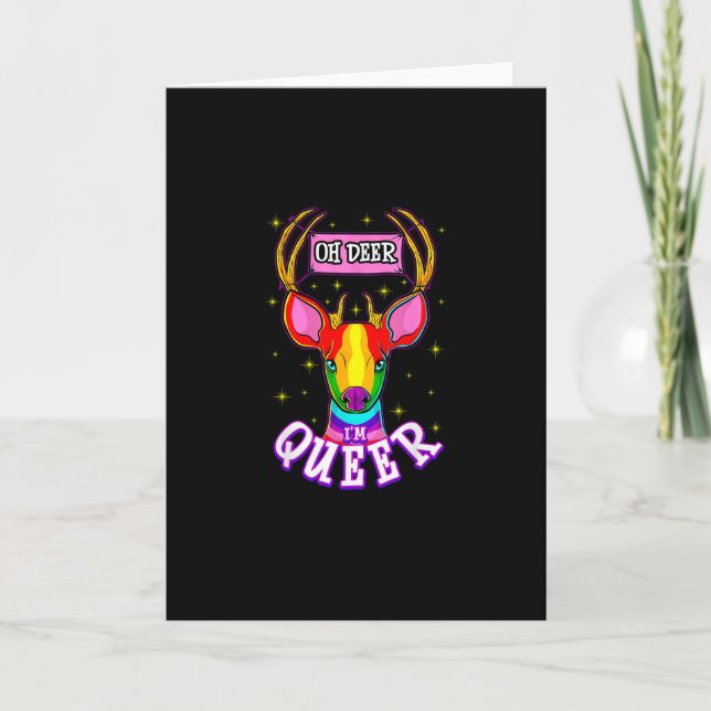 Åh Älg Queer Pride Månad Cirkelfirande Present Kort (Framsida)