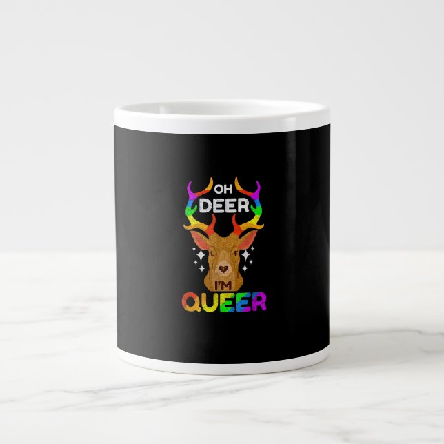 Åh Älg Queer Rolig HBTQ Pride Medvetenhet  Jumbo Mugg (Framsidan)