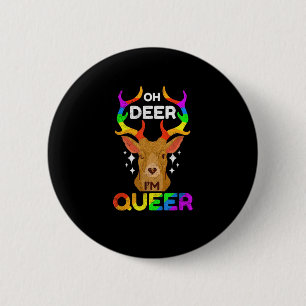 Åh Älg Queer Rolig HBTQ Pride Medvetenhet Knapp