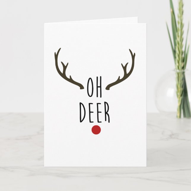ÅH ÄLG Ren Jul Helg Tack Kort (Framsida)