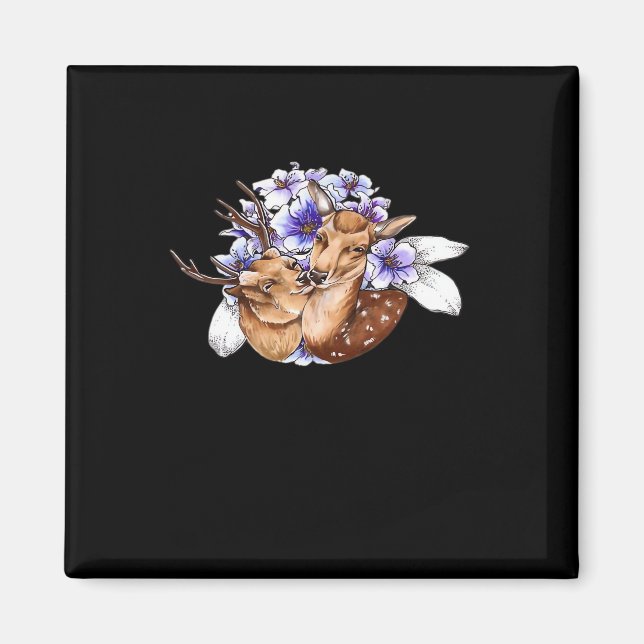Åh Älg Ren Minimalistisk Stil  Magnet (Framsidan)
