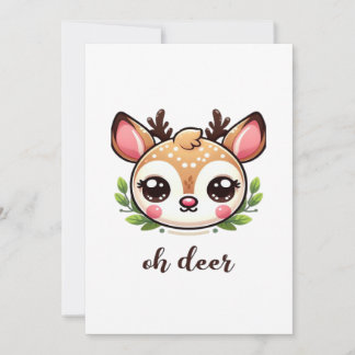 Åh Älg Söt Älg Minimalistisk Design Julkort