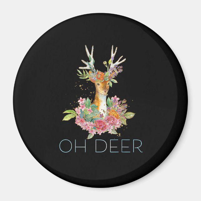 Åh Älg Söt Färgrik Älg Minimalistisk Design  Magnet (Framsidan)