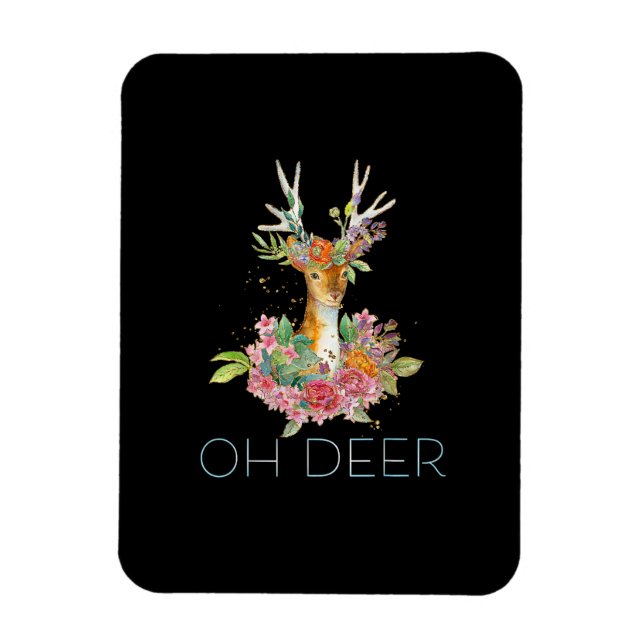 Åh Älg Söt Färgrik Älg Minimalistisk Design  Magnet (Vertikal)