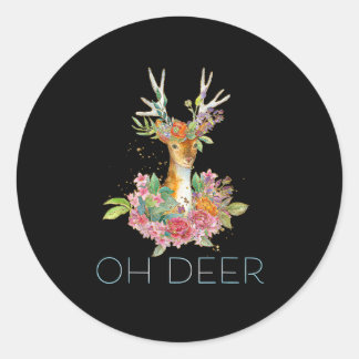 Åh Älg Söt Färgrik Älg Minimalistisk Design  Runt Klistermärke