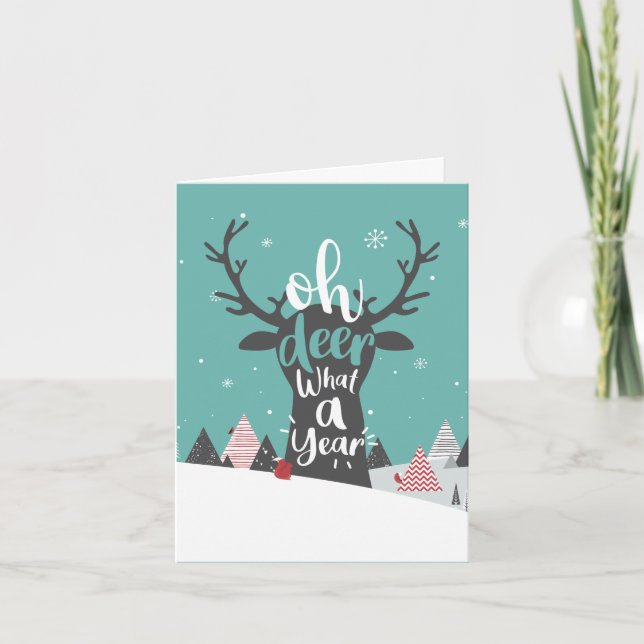 Åh Älg Vad Ett År Jul Helgkort (Framsida)