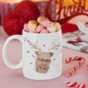Åh Älg, Vilket År! Rensvans Roliga Foto Jul Kaffemugg