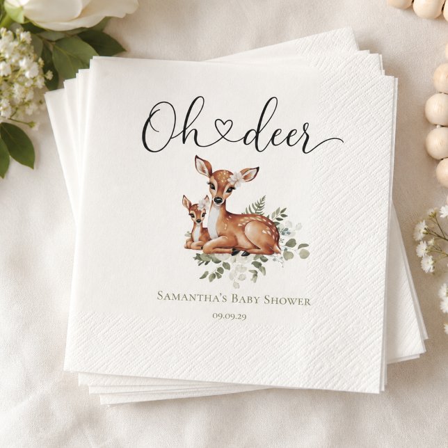 Åh älskling akvarell blomster baby shower pappersservett (Skapare uppladdad)