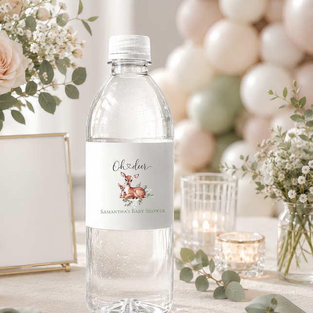 Åh älskling akvarell blomster baby shower  vattenflaskor etikett (Skapare uppladdad)
