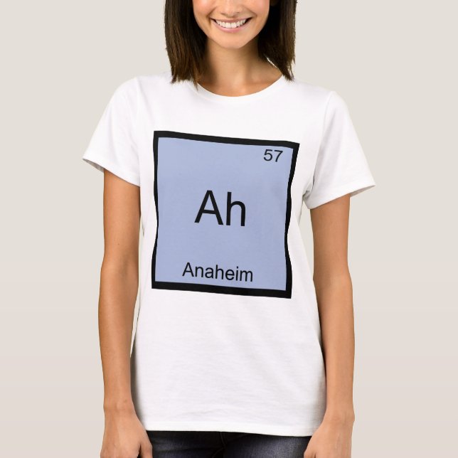 Ah - Anaheim Stad Kemiskt Element Symbol T-shirt (Framsida)