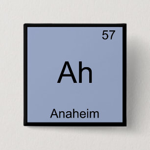 Ah - Anaheim Stadens Kemiska Elementsymbol T-shirt Knapp