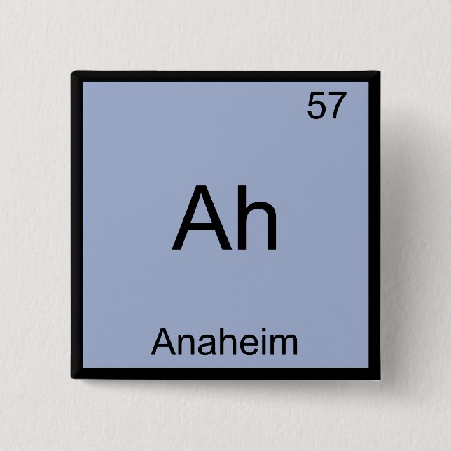 Ah - Anaheim Stadens Kemiska Elementsymbol T-shirt Knapp (Framsida)