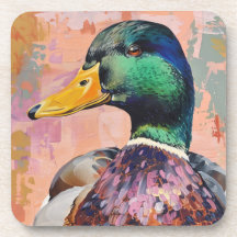 Åh Anka! - Modern Mallard Anka Art Underlägg