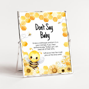 Åh Babee Bee Baby Shower Säg inte Baby Poster