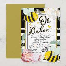 Åh BaBEE Bi Blommig Gul Guld Bebis-fest