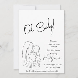 "Åh Baby!" 2024, inbjudan till babydusch