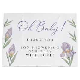 Åh Baby Akvarell Iris Blommig Lila Lavendel