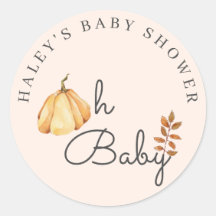 Åh Baby Akvarell Pumpa Höst Rustik Baby Shower