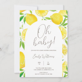 Åh Baby All in One Spring Lemon Baby Shower Inbjudningar