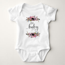 Åh Baby | Baby Flicka Boho Blommig Fjäder Ram Tutu T-shirt