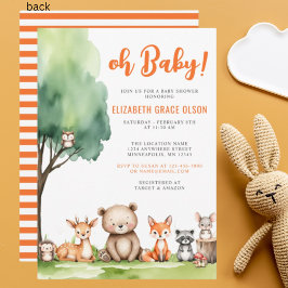 Åh Baby! Baby Shower för trädsdjur Inbjudningar