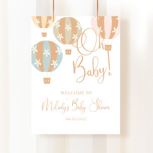 Åh Baby, Baby Shower, Könsneutral, Blivande Mamma, Poster