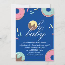 Åh Baby Baby Shower Söt Cake Pop Donut Inbjudan