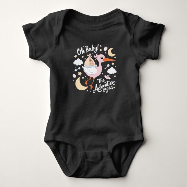 Åh Baby! Baby Shower T-Shirt (Framsida)