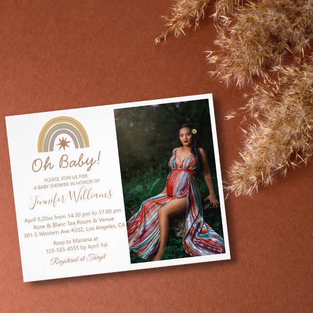 åh baby,babydusch minimal fotoinbjudan flygblad (Skapare uppladdad)