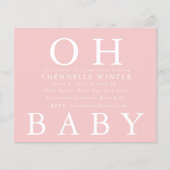 Åh Baby | Bebis Shower Inbjudan (Framsida)