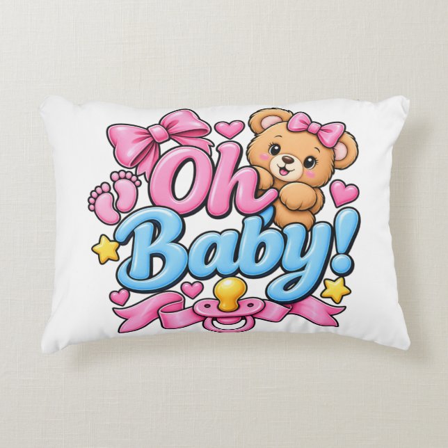 Åh Baby! Bebisens firande design Prydnadskudde (Framsidan)