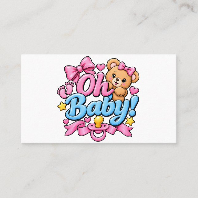 Åh Baby! Bebisens Showerfirande Design Visitkort (Framsida)