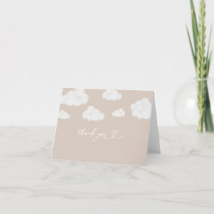 Åh Baby Beige Cloud Baby Shower Tack för ditt kort