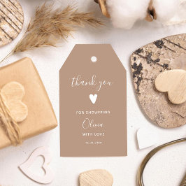 Åh Baby Beige Tack Presentetikett