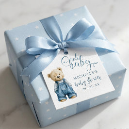 Åh Baby Blå Jean Baby Denim Baby Shower Gåvor Etiketter